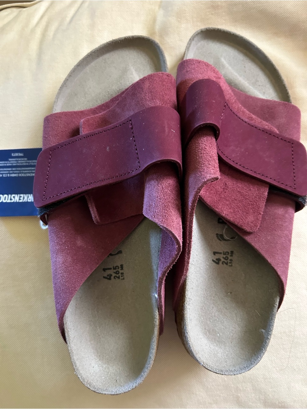 Birkenstock Women's Suede Slide Sandals in Burgundy